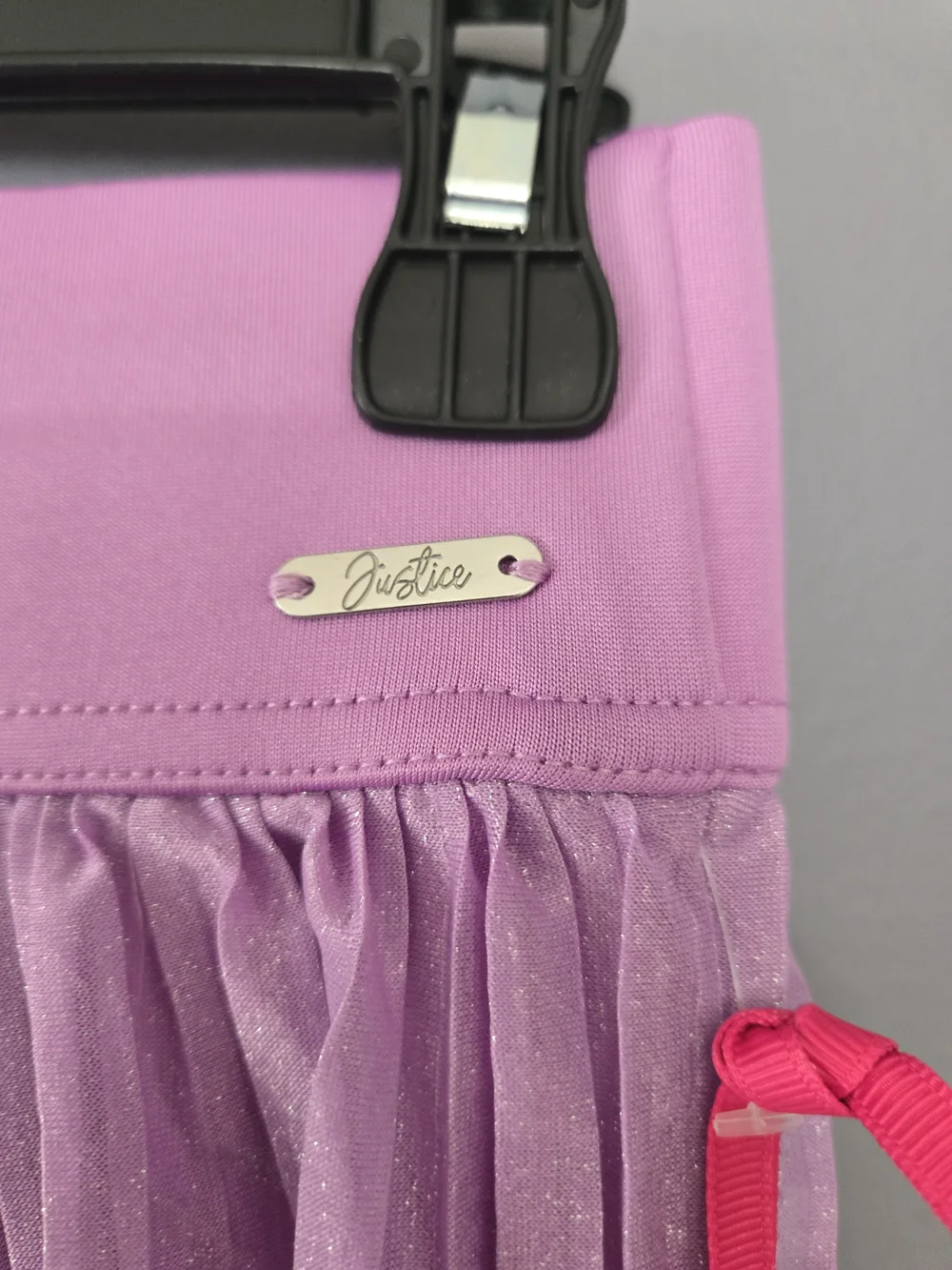 Justice Lilac Pleated Sparkle Skirt